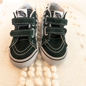 Toddler Dark green check hi-top vans